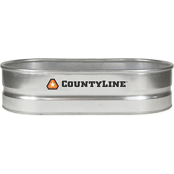 County Line Oval Galvanized Stock Tank, 2 ft. W x 4 ft. L x 1 ft. H, 40 Gal. Capacity